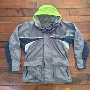 WEST MARINE Third Reef Jacket Women's L Boating Sailing Waterproof Grey Hooded